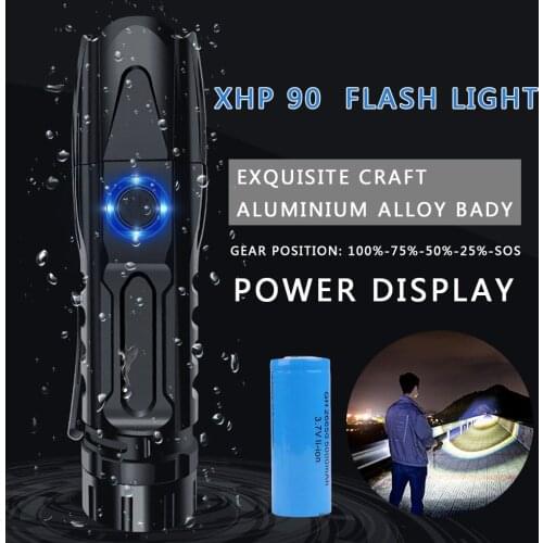 New Xhp90 Led Flashlight Zoomable Usb Rechargeable 26650 Flashlight Torch 5 Modes Bike Accessories Велосипедные Аксесуары