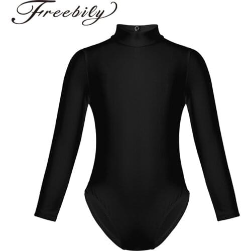 Girls Long Sleeve Ballet Leotards Dancewear Gymnastics Ballet Leotard Unitard Kids Spandex One Piece Leotards Dancewear Costumes