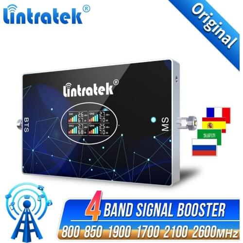 850 1700 1900 Signal Booster Cellular 4-band 4G CDMA AWS 800 1800 2100 2600 3G 2G GSM Amplifier Mobile WCDMA LTE PCS Repeater