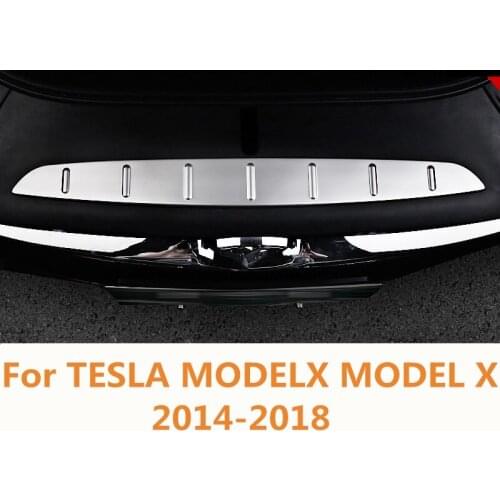 For TESLA MODELX MODEL X 2014-2018 Stainless steel internal trunk front bar front panel threshold decoration Auto Accessories