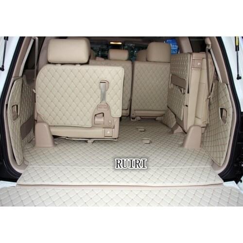 High quality! Full set car trunk mats for Toyota Land Cruiser 80 7 seats 1998-1890 waterproof boot carpets cargo liner mats