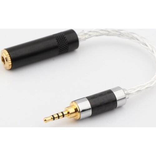 Hi-end OCC copper silver plated cord 2.5mm TRRS Balanced Male to 3.5mm Stereo Female Earphone Cable,headphone upgrade cable