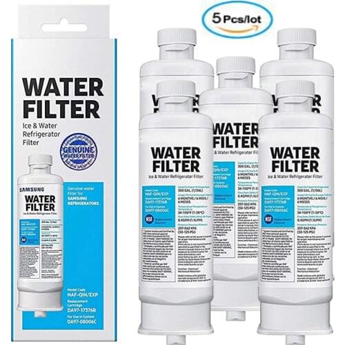 Replace Samsung DA97-17376B, HAF-QIN/exp refrigerator water filter，5 pieces