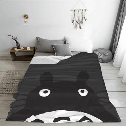 Winter throw warm flannel Totoros Lovely Cat blanket Japanese Anime Chibi blankets for airplane travel Bedspread Wrap