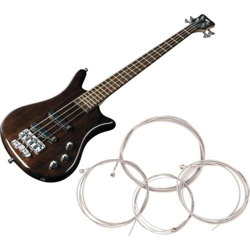 1 Set of 4 Pcs String Bass Guitar Parts 4 Steel Strings Diameter 0.1 inch/0.08 inch/0.055 inch/0.04 inch Guitar Accessories