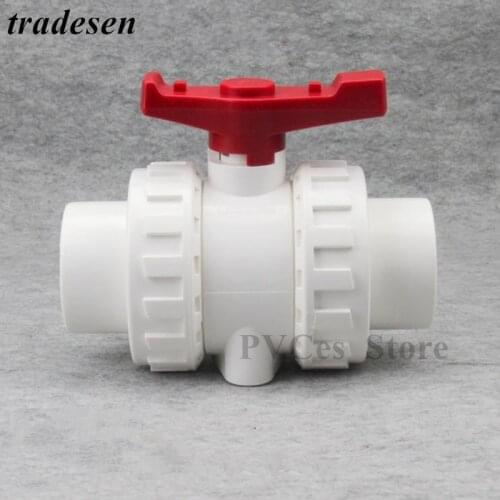 1pcs White 20-50mm PVC Ball Valve Union Valve PVC Water Pipe Connector Plumbing Fittings Garden Aquarium Fish Tank Adjust Valve