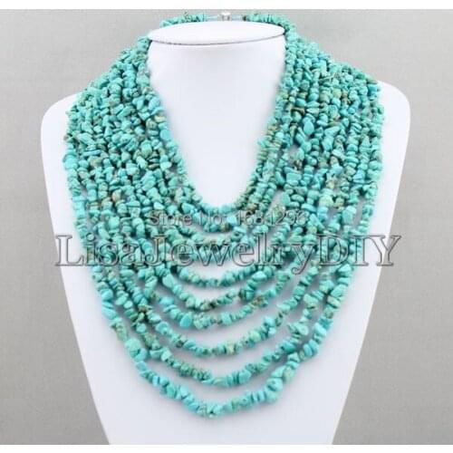 10 Rows Irregular African Necklace African Beads Necklace Bridal Party Necklace Bridesmaid Gift HD1786
