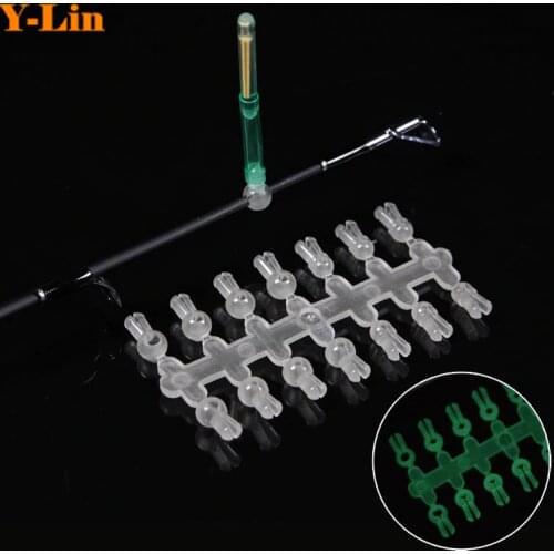 2pcs(card) Fishing glow stick Clip used on fishing rod feeder clip on the rod tip fluorescent light sticks light night float
