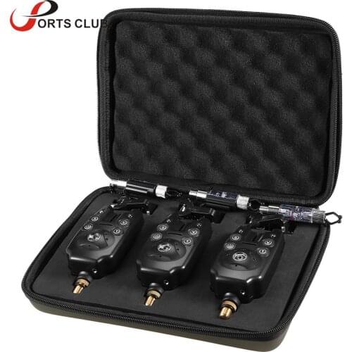 3pcs/3+3 pcs Fishing Bite Alarms Set Blue LED for Fishing Rod Water Resistant Adjustable Tone Volume Sensitivity Sound Alert