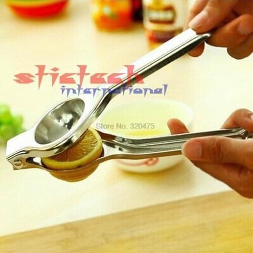 By dhl or ems 50 pcs Top Sale Kitchen Bar Stainless Steel Lemon Orange Lime Squeezer Juicer Hand Press Tool
