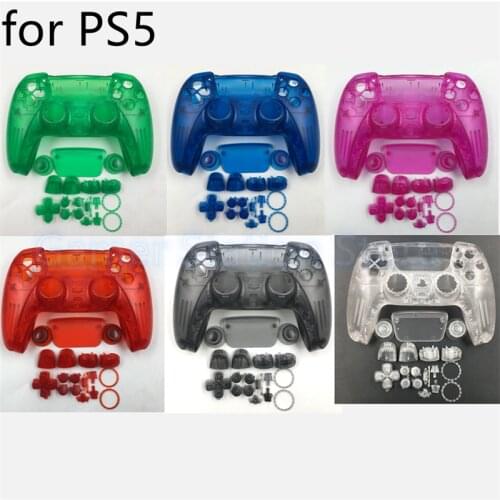 6sets Translucent colour Cover For Playstation5 Protective Shell Case Cover+Full set Button Key for PS5 Console Accessories