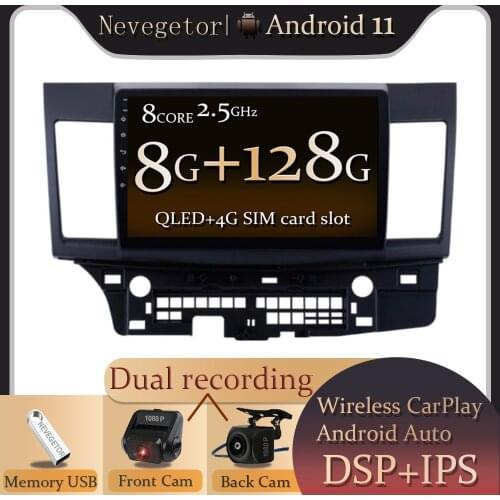 Android 11 For Mitsubishi Lancer 2007 - 2013 Car Radio Multimedia Video Player Navigation GPS 2 din dvd