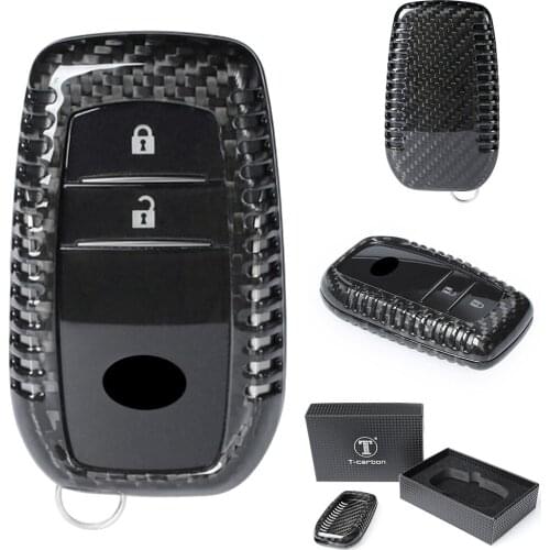 Carbon Fiber Car Remtote Smart Key Fob Case Shell Cover for Toyota Corolla Camry Crown Reiz Prado Levin etc