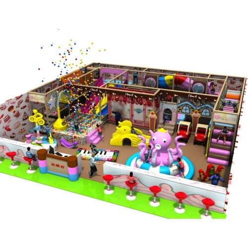 CE,TUV,SGS certified customized sweet candy soft indoor playground.children play center with ball games YLW-IN171028
