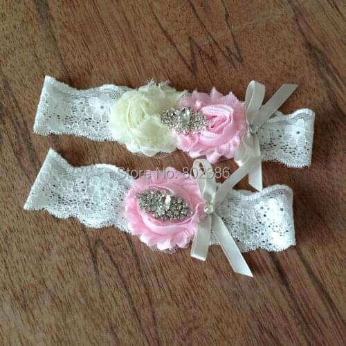 Ivory Pink Shabby Flower Headband
