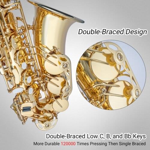 Eb Alto Saxophone Gold E-flat Sax Accessory Cork Grease Reeds Cleaning Brush Cloth Gloves