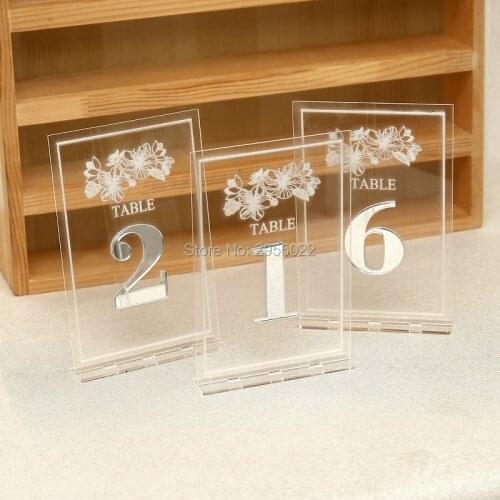 Elegant Acrylic Gold Rectangle table numbers,wedding Table Numbers , Centerpiece Table Decor, mirror gold table decor