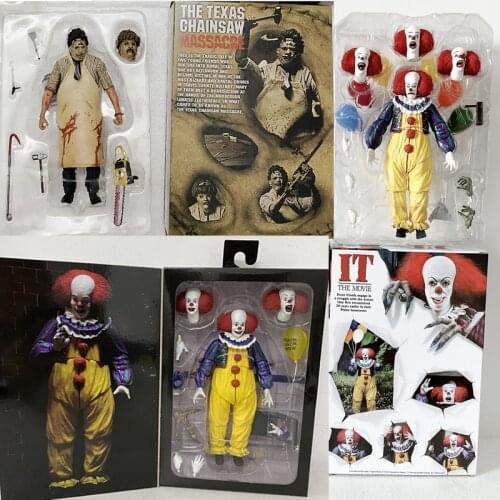 NECA Leatherface Figure Moive Joker Pennywise 40th Anniversary Ultimate Classic Terror Texas Chainsaw Action Figure