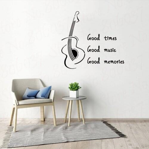 Guitar Wall Decals Wall Quotes Good Times Good Music Vinyl Sticker Art Living Room Removable Wall Stickers Decals WL1467