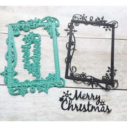 JMCRAFT 2021 New Christmas Frame Decoration Metal Cutting Dies DIY Scrapbook Handmade Paper Craft Metal Steel Template Dies