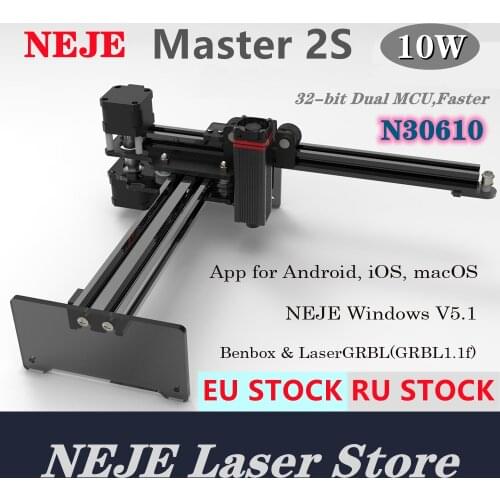 NEJE Master 2s 7W Desktop Laser Engraving and Cutting Machine Printer with Bluetooth, CNC Router APP Control Wood MDF Craving
