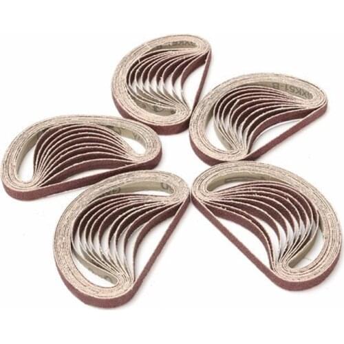 10Pcs/set 60 to 600 Grit 15mm x 452mm Sanding Belts for Angle Grinder Sanding Belt Adapter Polishing Sanding Grinding