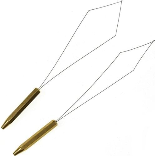 Bug Bobbin Threader Fishing Fly Handle Thread Threader Tool Bobbin Brass