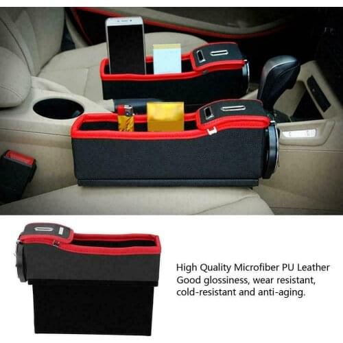 Car Seat Crevice Organizer Storage Box Cup PU Leather Drink Holder Auto Gap Pocket Stowing Tidying For Phone Pad Card Coin Case