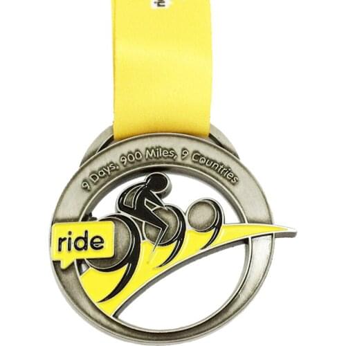 Custom Antique Silver Your Own Logo & Design Sports Medal