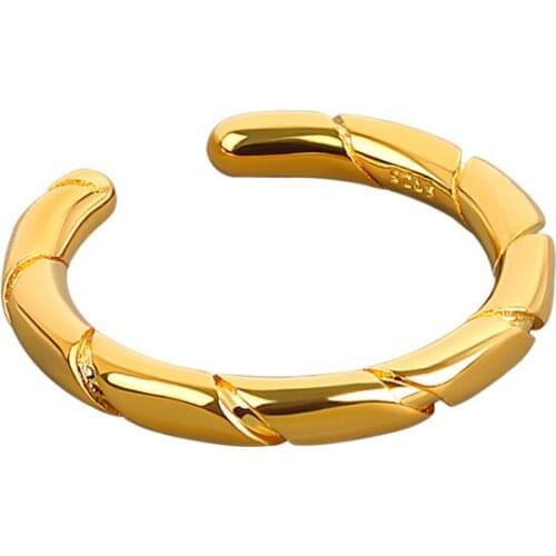 Simple Minimalist Smooth Twill Ring Gold Open Rings for Women Adjustable Exquisite Rings Romantic Metal Engagement Jewelry Gift