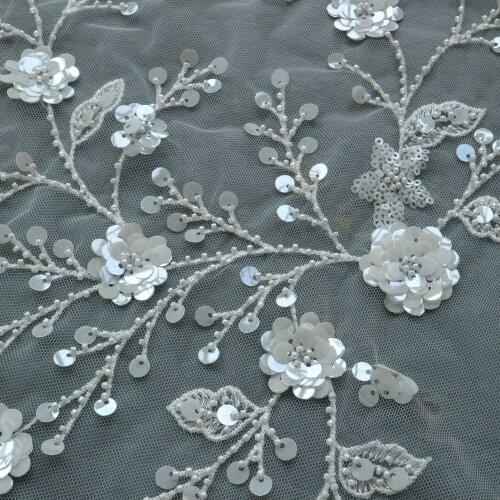 DIY sequin embroidery lace appliques for wedding dresses Rhinestone lace applique patches Embroidery lace parches ropa