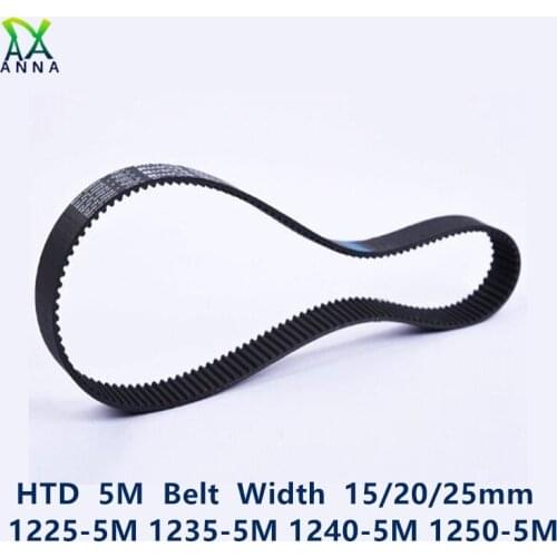 HTD 5M synchronous Timing belt C=1225/1235/1240/1250 width 15/20/25mm Teeth 245 247 248 250 HTD5M 1225-5M 1235-5 1240-5M 1250-5M