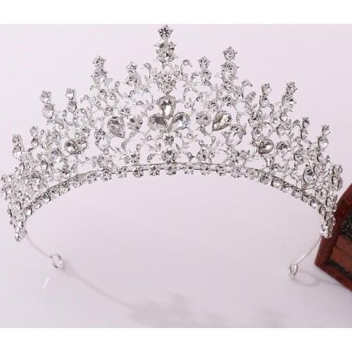 New Retro Baroque Style Rhinestone Tiaras and Crowns Headbands for Women Girls Bride Noiva Wedding Hair Jewelry Ornaments