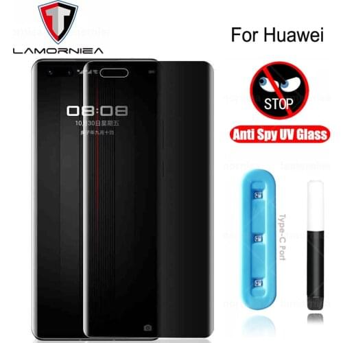 For P30 P40 Pro Ultra Privacy Screen Protector Anti Spy UV Tempered Glass For Huawei Mate 20 30 40 Pro Nova 7 8 Honor 30 40 Pro