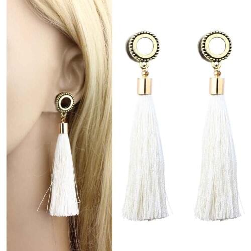 TIANCIFBYJS Piercings Stainless Steel Ear Plugs Screw Back Ear Tunnels Dangle Plugs Ear Guages Stretcher Piercing Flesh Tunnel