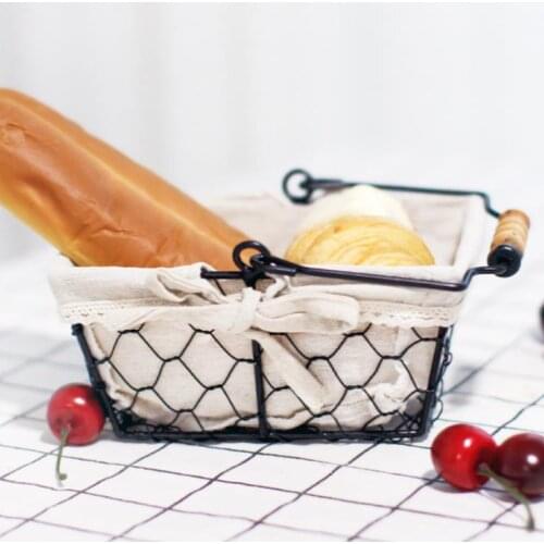 Iron Art Wire Sundries Storage Basket Desktop Grocery Organizer Small Fruit Bowl Portable Mini Basket SN164