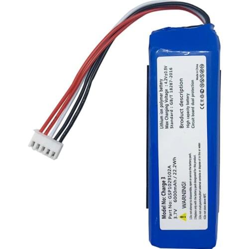 1pc Lithium Ion Polymer Battery 3.7V 6000mAh 22.2Wh Charge 3 battery for JBL Charge 3 GSP1029102A