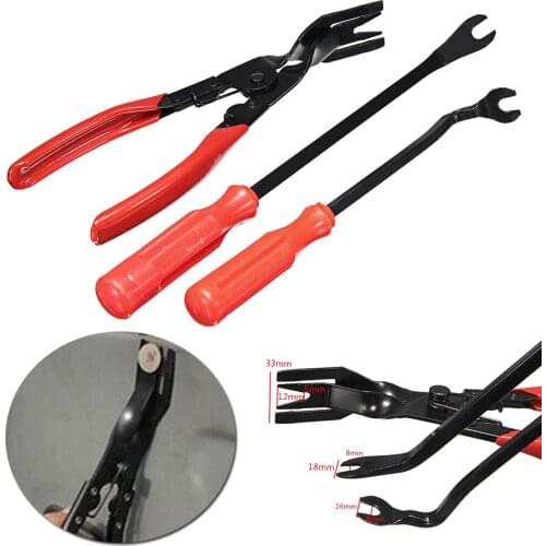 3Pcs Portable Car Door Screwdriver Panel Trim Clips Plier + Fastener Remover Tool Screwdriver Nail Puller Drop Shipping wholesal