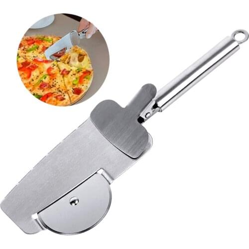 4 in 1 Pizza Cutter Multifunction Pizza Wheel Stainless Steel Pizza Cutter with Extra Sharp Blade and Innovative Tongs for Pizza