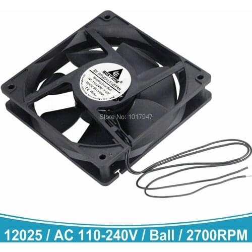 5 PCS lot EC Brushless Cooling Fan 12cm 12025 120mm x 25mm 2Pin 3W 2700 RPM AC 110V 115V 120V 220V 240V