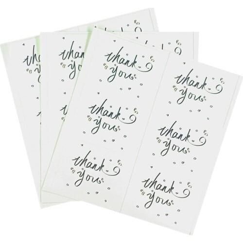 60Pcs/pack Rectangular Thank You White Background Seal Sticker Mutifunction DIY Decorative Gifts