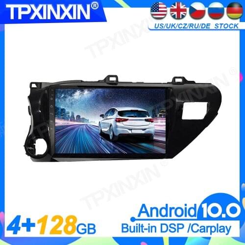 4G+128GB Android 10.0 For Toyota Hilux 2016-2018 Head Unit Car Multimedia Player Auto Radio Tape Recorder GPS Navigation DSP IPS