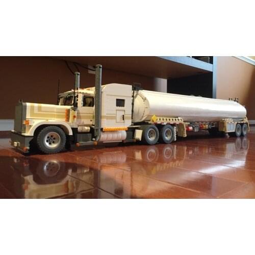 NEW technology building block MOC tank trailer trailer dump truck remote control assembly small granule car toy boy gift