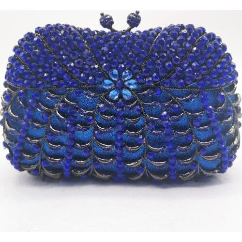 White Rhinestone Gold/Pink/Red/Blue Purse Women’s Floral Diamond Crystal Ladies Party Prom Phone Handbags Small Minaudiere Bags