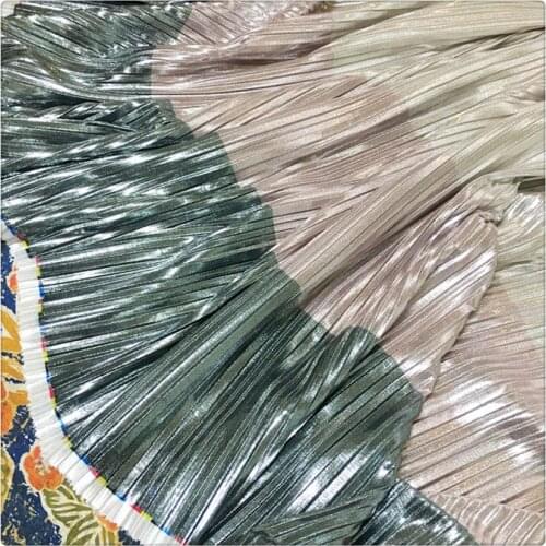 Wire crease shiny pleated diy background dress fashion designer fashion fabric