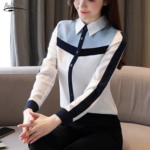 Blusas Mujer Korean Spring Loose Women Shirts Solid Female Long Sleeve Autumn Blouse Chiffon Women Tops and Blouses 8398 50