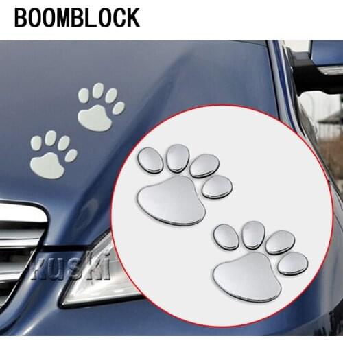 BOOMBLOCK 2pcs Car Styling Bear Paw 3D Cartoon Car Stickers For Mazda 3 6 cx-5 Alfa Romeo 159 Fiat 500 Renault duster Seat Leon