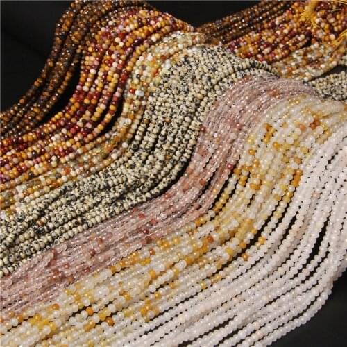 3x4mm Faceted Flat Beads Natural Small Section Loose Stone Beads For Jewelry Making Bracelet DIY Necklace Accessory Supply 15.5"