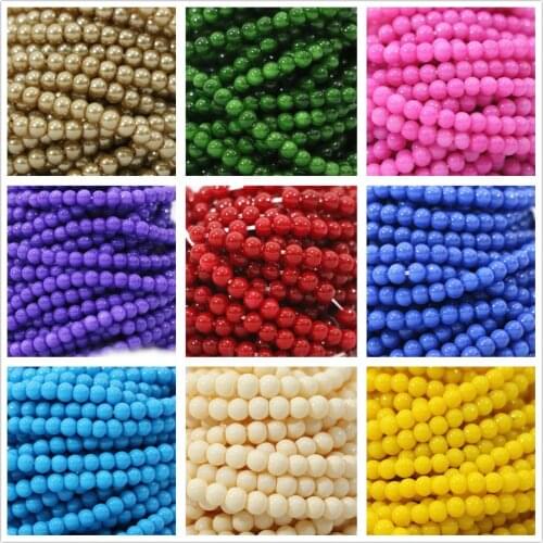 Newly Candy colors baking paint glass 3mm round beautiful hot sale loose beads jewelry making B1186