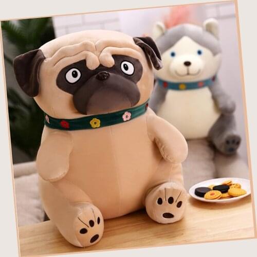 Kids Plush Pug Toys Kids Shar Pei Pug Plush Lifelike Cartoon Soft Dolls Toys Baby Simulation Cute Dog Stuffed Doll As Gifts